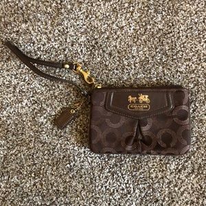 Brown Coach wristlet